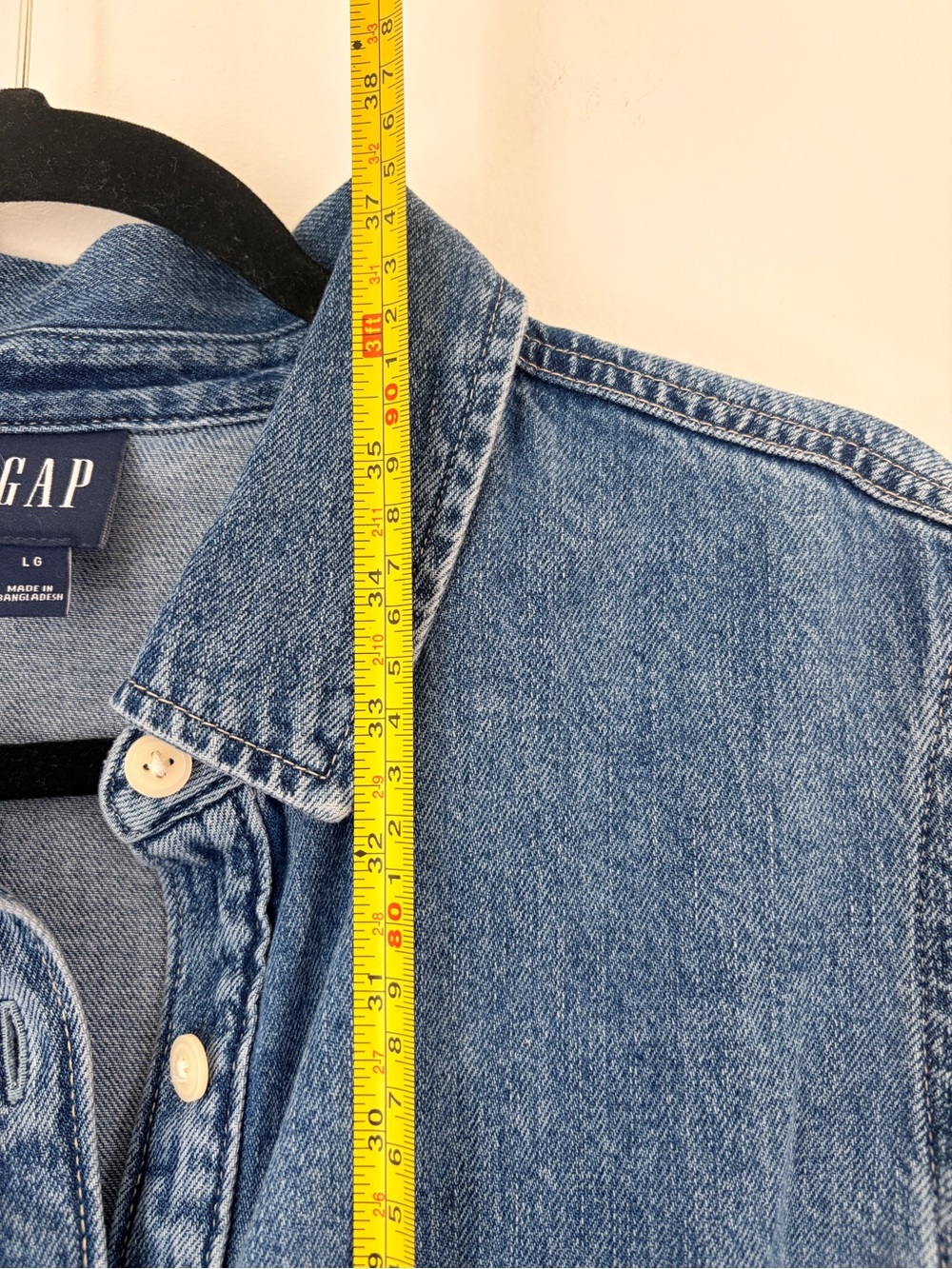 GAP Women's Medium Blue Denim Button-Front Shirt Dress - Picture 5 of 6